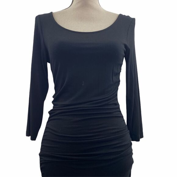H&m Black Long Sleeve Mini Bodycon Dress Medium - Picture 5 of 11